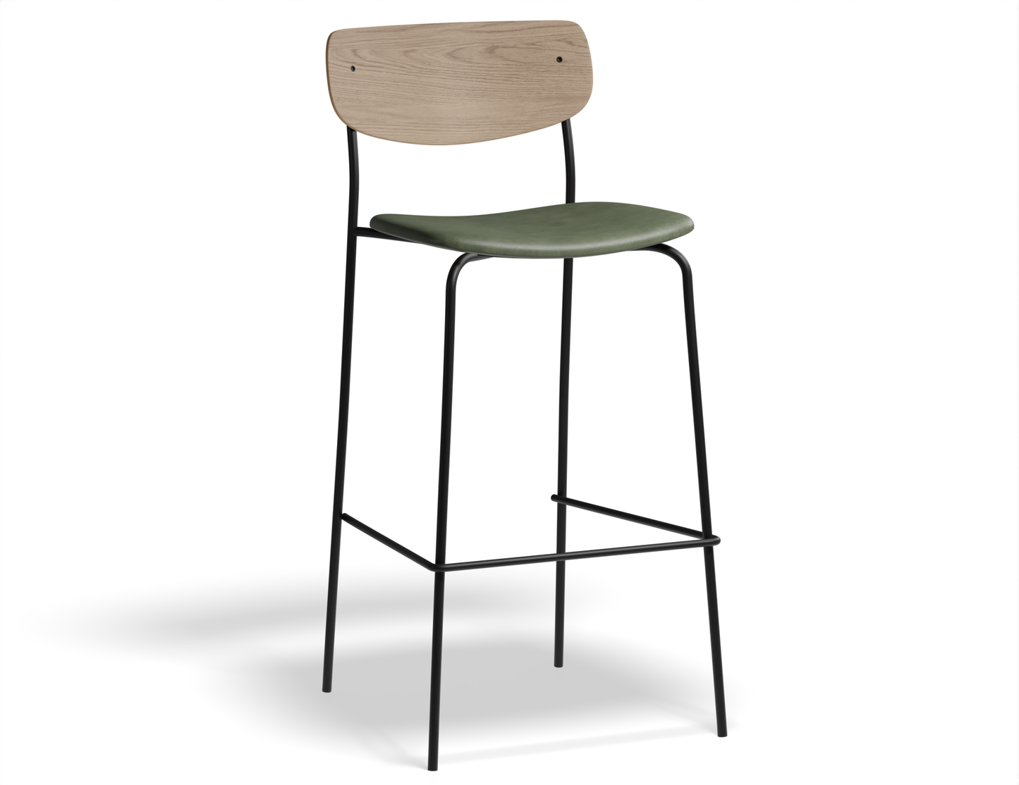 Rylie Stool Padded Seat with Natural Backrest