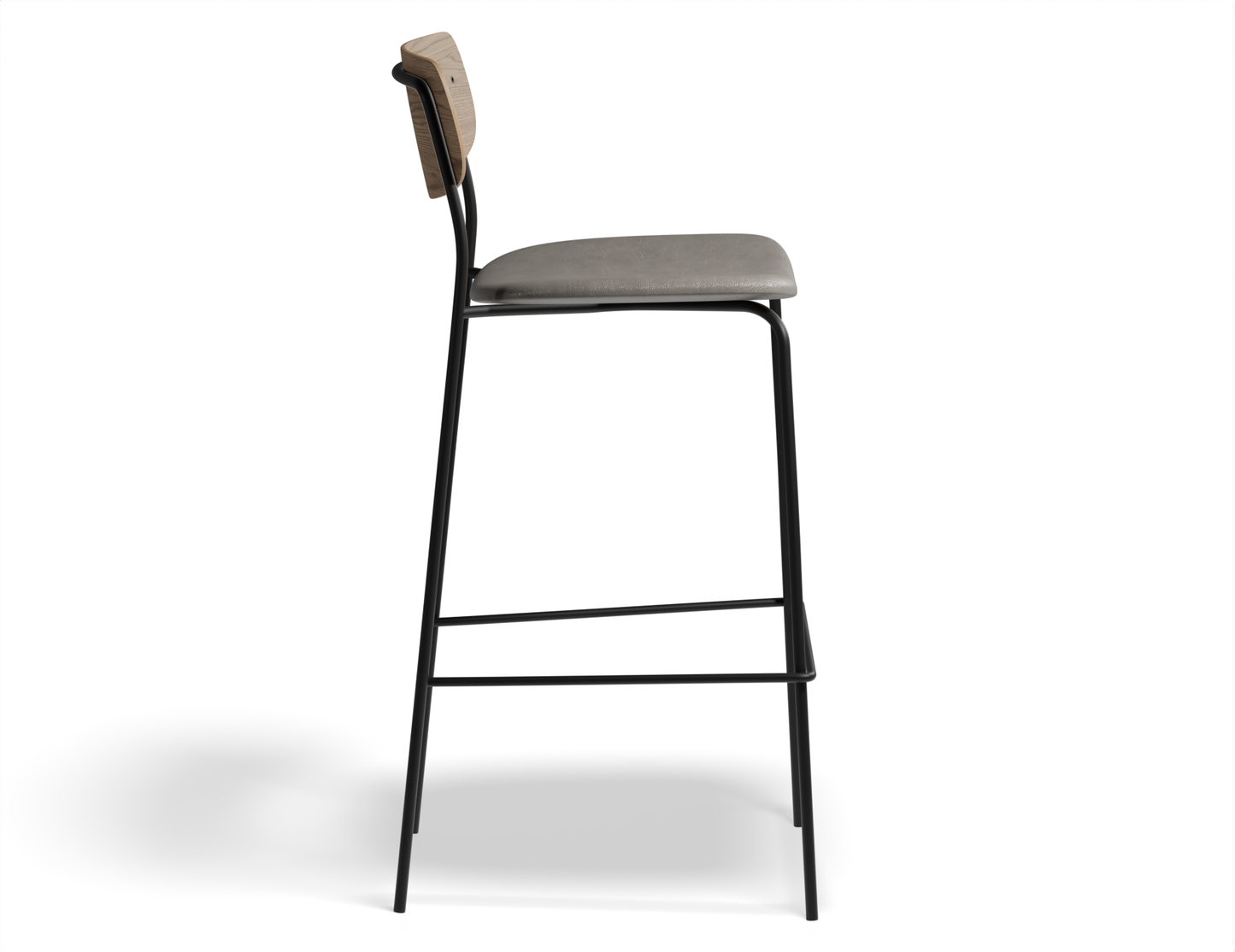 Rylie Stool Padded Seat with Natural Backrest