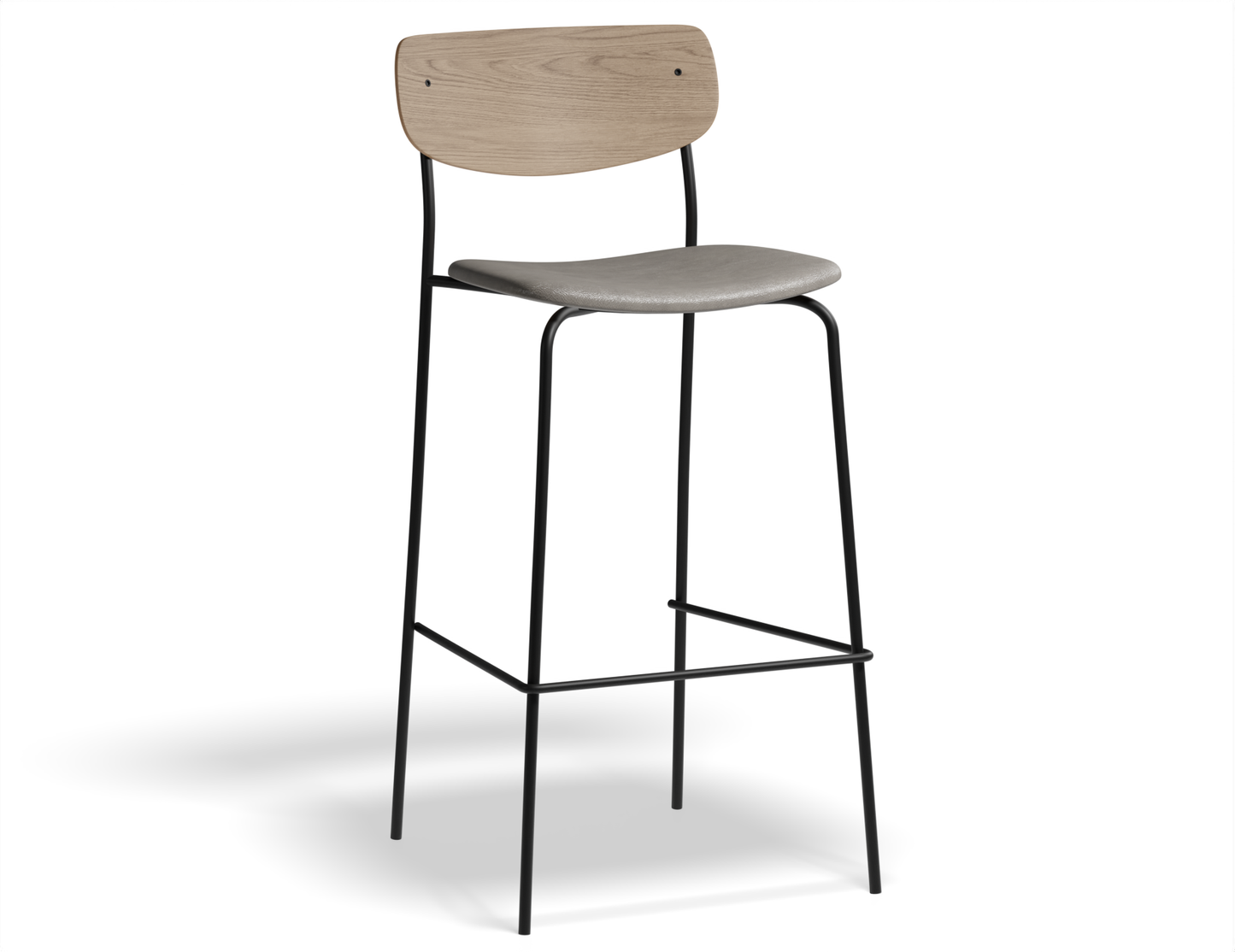 Rylie Stool Padded Seat with Natural Backrest