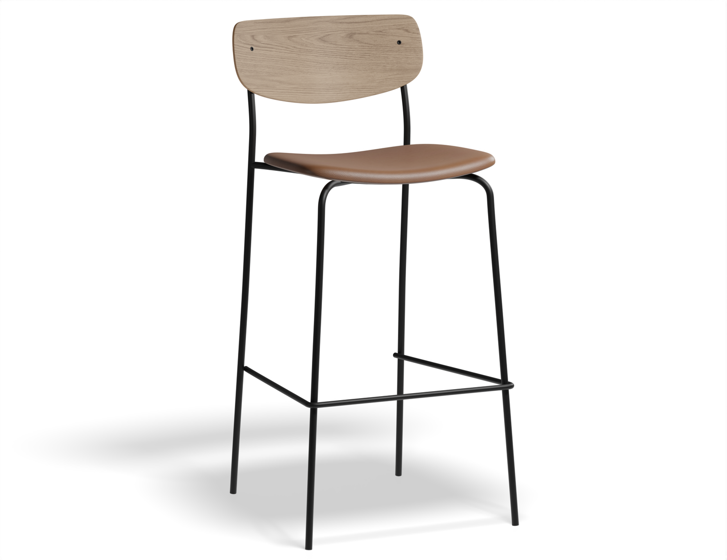 Rylie Stool Padded Seat with Natural Backrest