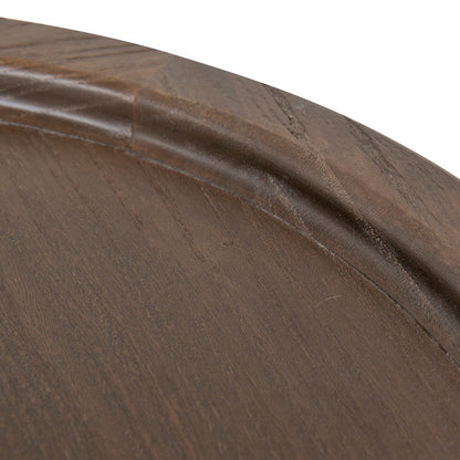 34.5cm Round Side Table - Walnut
