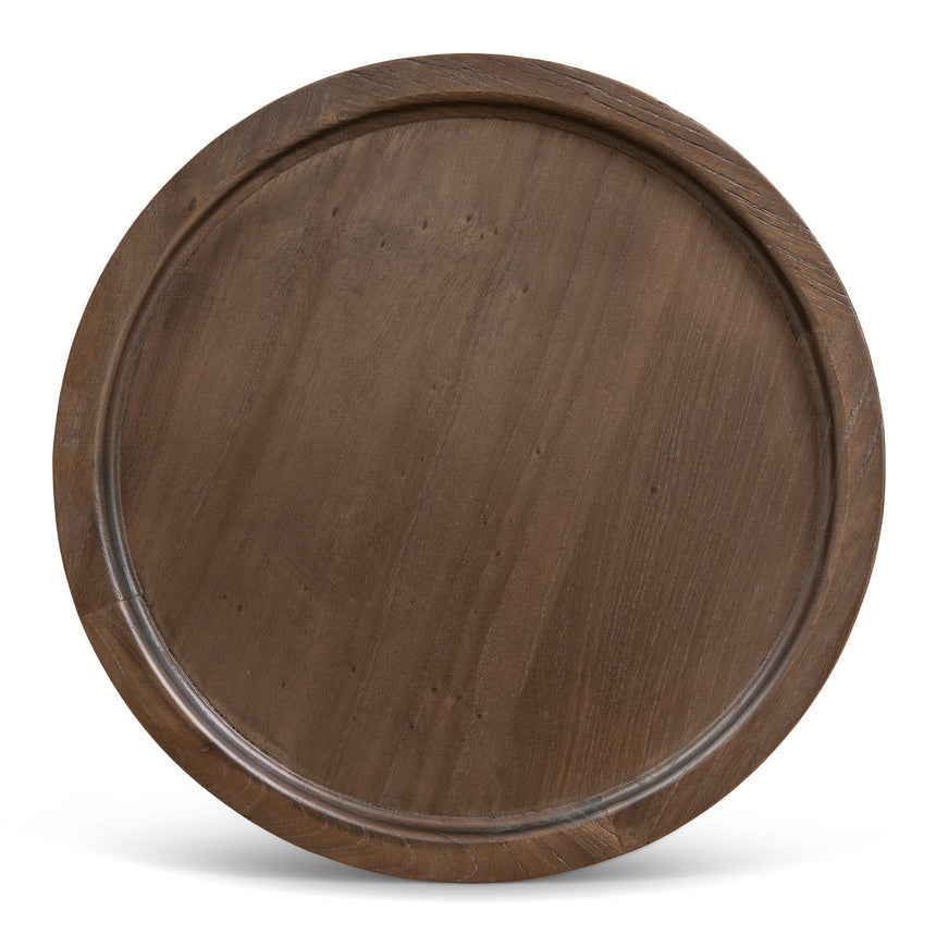 34.5cm Round Side Table - Walnut