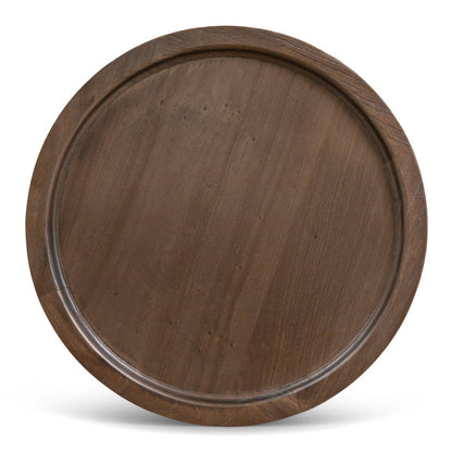 34.5cm Round Side Table - Walnut