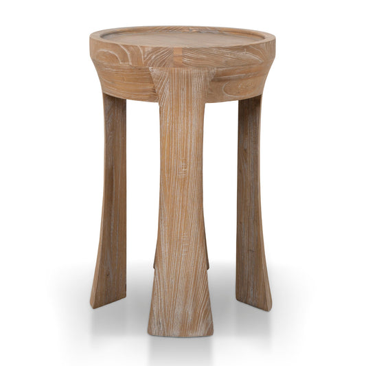 CST10116-NI 34.5cm Round Side Table - Dark Natural