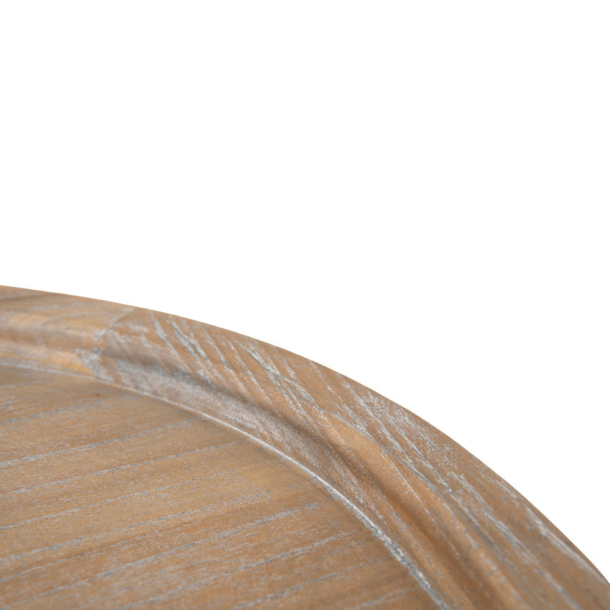 34.5cm Round Side Table - Dark Natural
