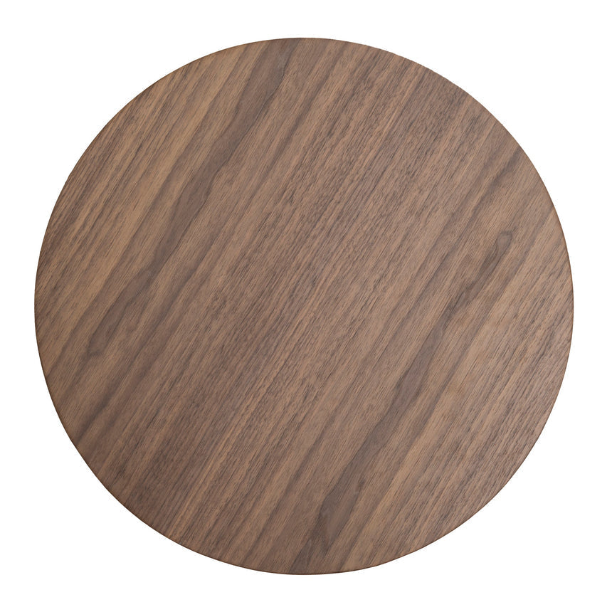 49.5cm Round Side Table - Walnut