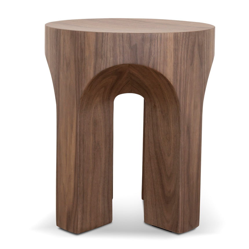 49.5cm Round Side Table - Walnut