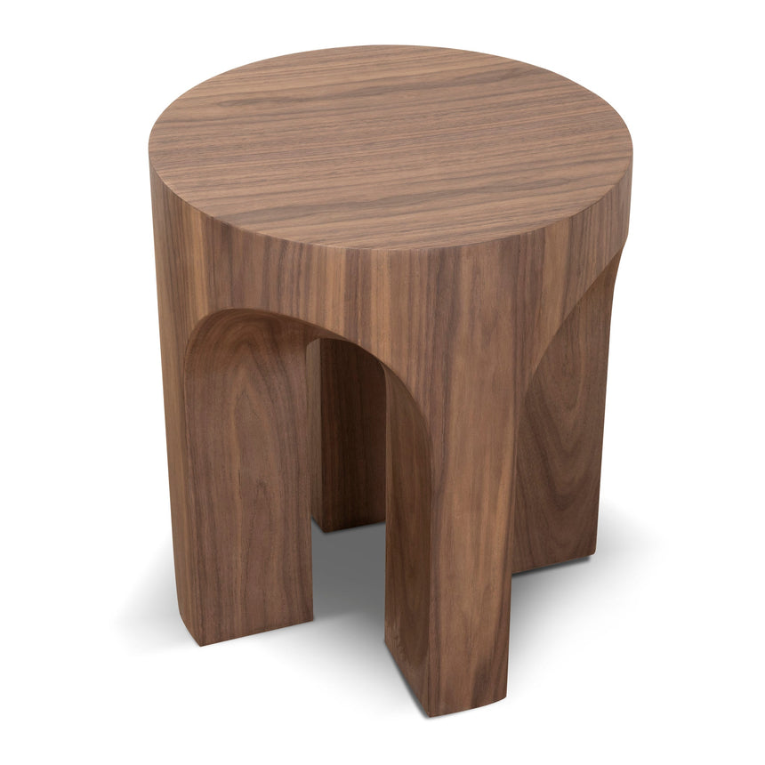 49.5cm Round Side Table - Walnut