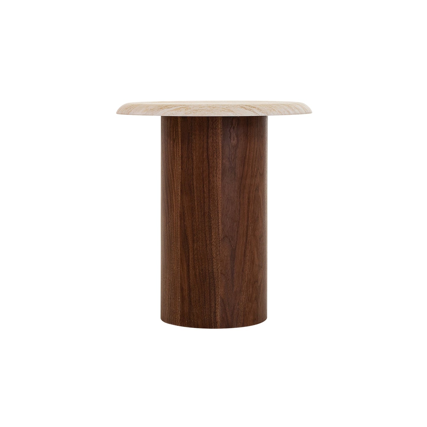 CST10253-IG Walnut Side Table - Stone Look Beige