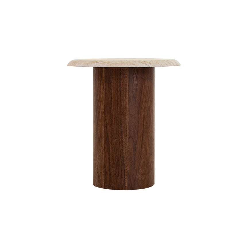 Walnut Side Table - Stone Look Beige