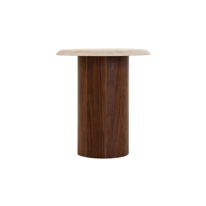 Walnut Side Table - Stone Look Beige