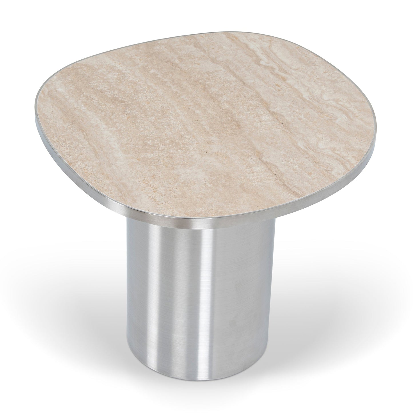 CST10316-NY Nested Porcelain Coffee Table Table - Stainless Steel