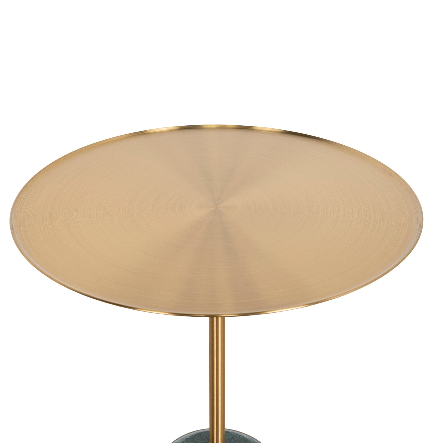 CST10320-NY 45cm Brushed Gold Side Table - Green Crystal