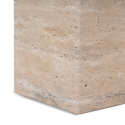 CST10322-NY 40cm Matte White Side Table - Natural