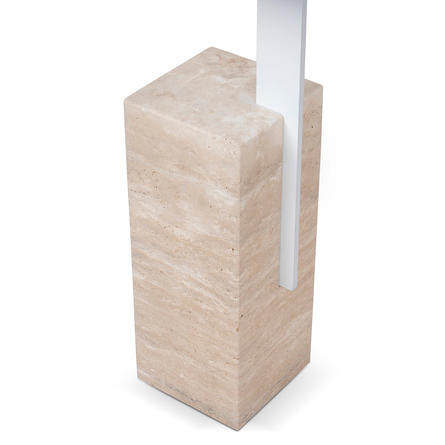 CST10322-NY 40cm Matte White Side Table - Natural