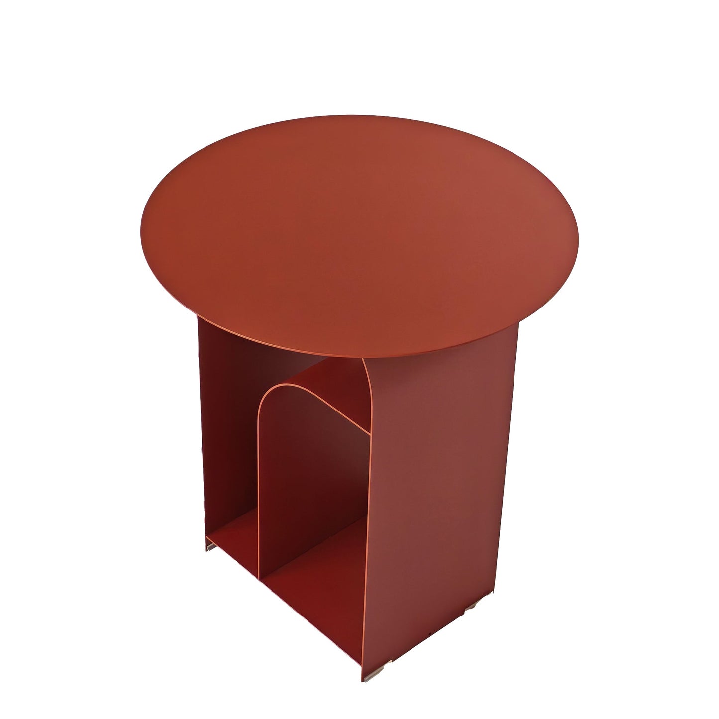 CST12072-BC 38cm Round Side Table - Burgandy Red