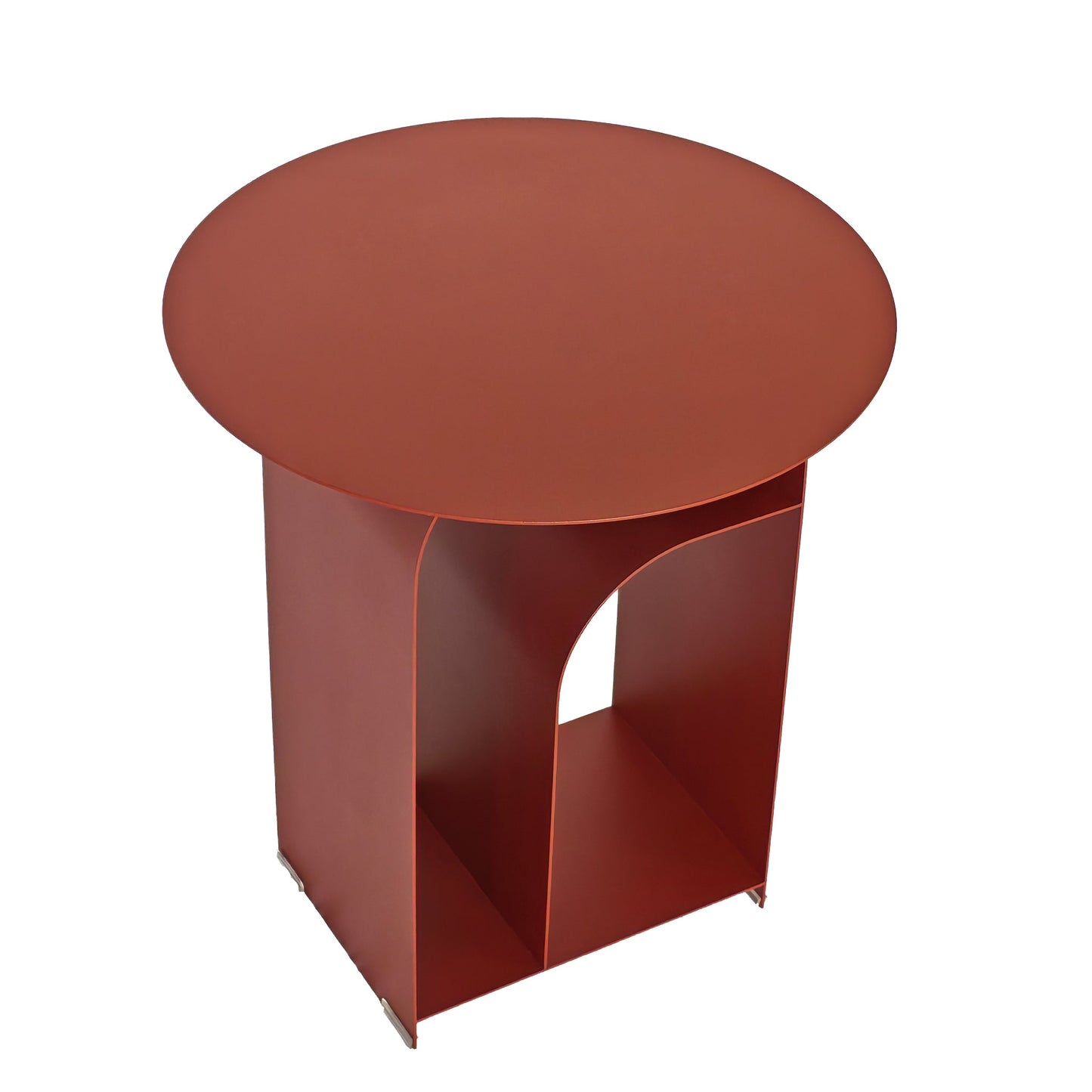 CST12072-BC 38cm Round Side Table - Burgandy Red