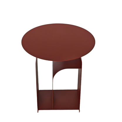 CST12072-BC 38cm Round Side Table - Burgandy Red