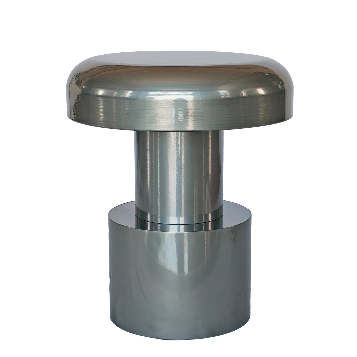 CST12081-BC 40cm Round Side Table - Powder Silver