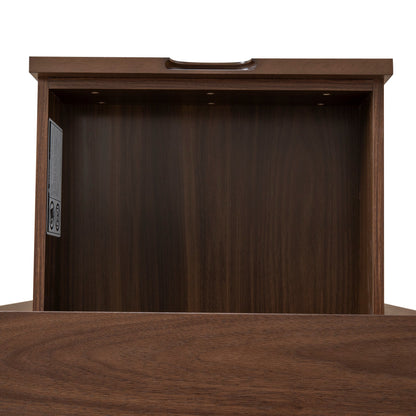 CST221WAL-VN SQ Wooden Bedside Table - Walnut