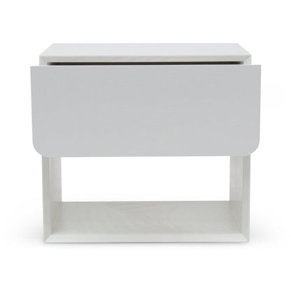 Oak Bedside Table - White