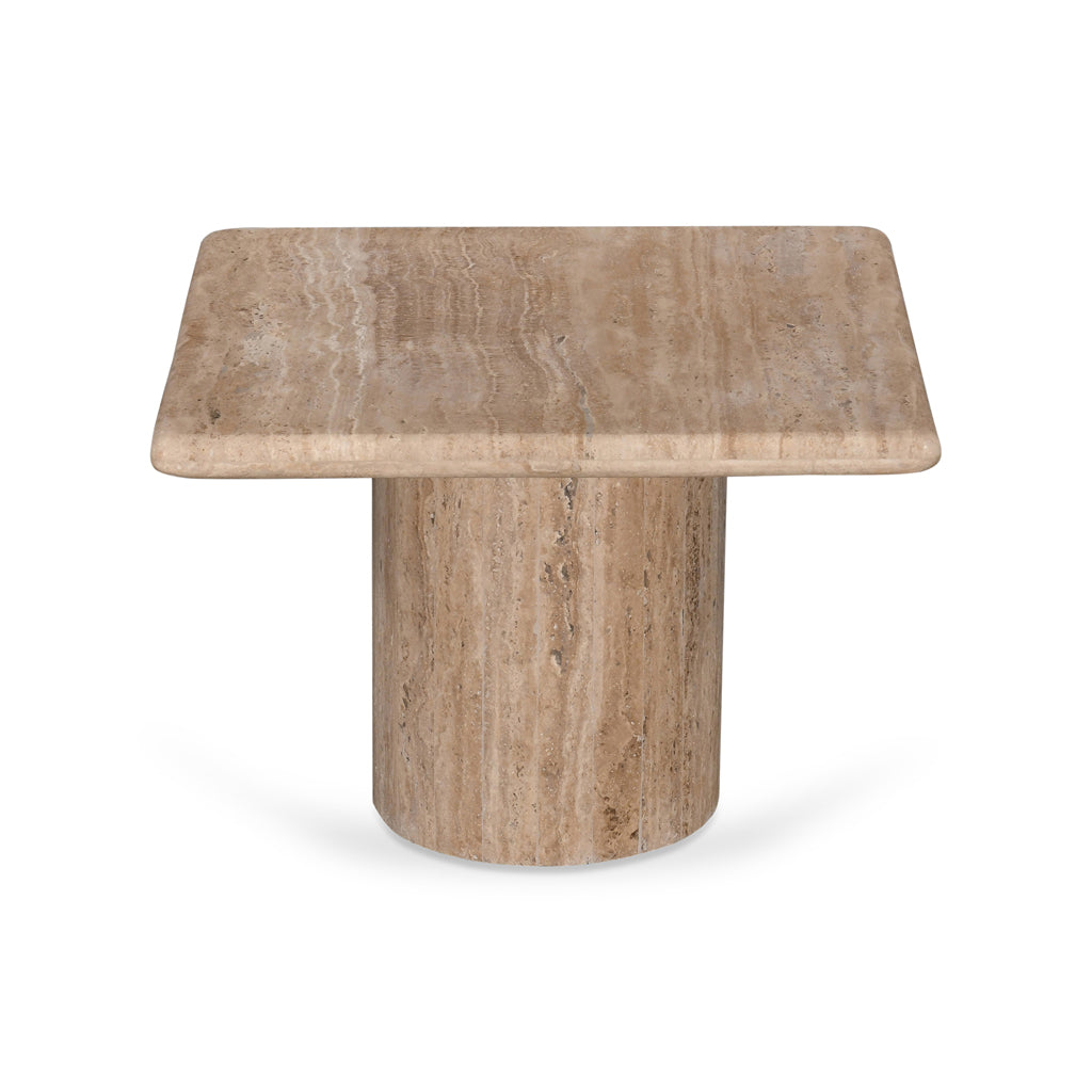 CST8712-RB 50cm Travertine Top Side Table - Natural