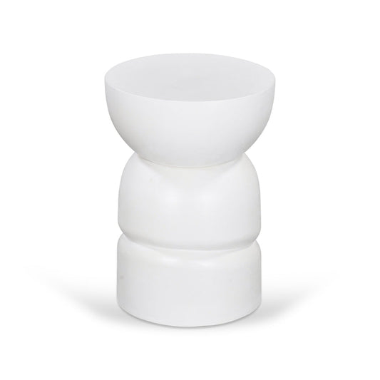 38cm Round Side Table - White