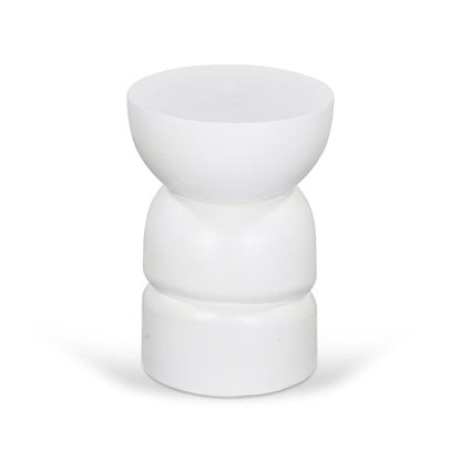 38cm Round Side Table - White