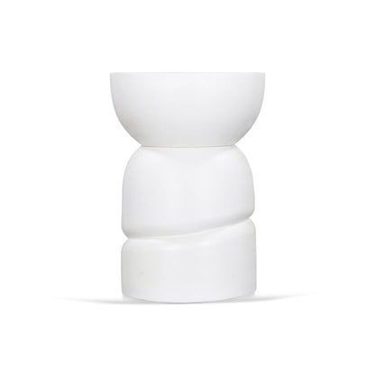 38cm Round Side Table - White