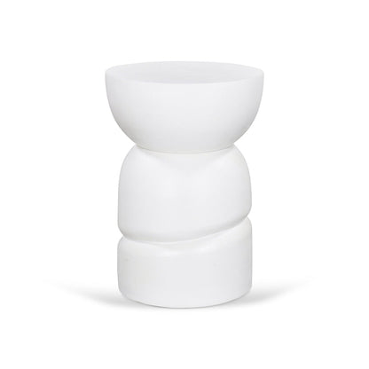 38cm Round Side Table - White