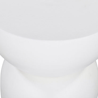 38cm Round Side Table - White