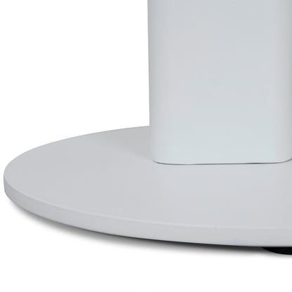 CST8793-NY 60cm Marble Side Table - White Base