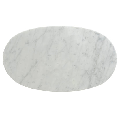 60cm Marble Side Table - White Base