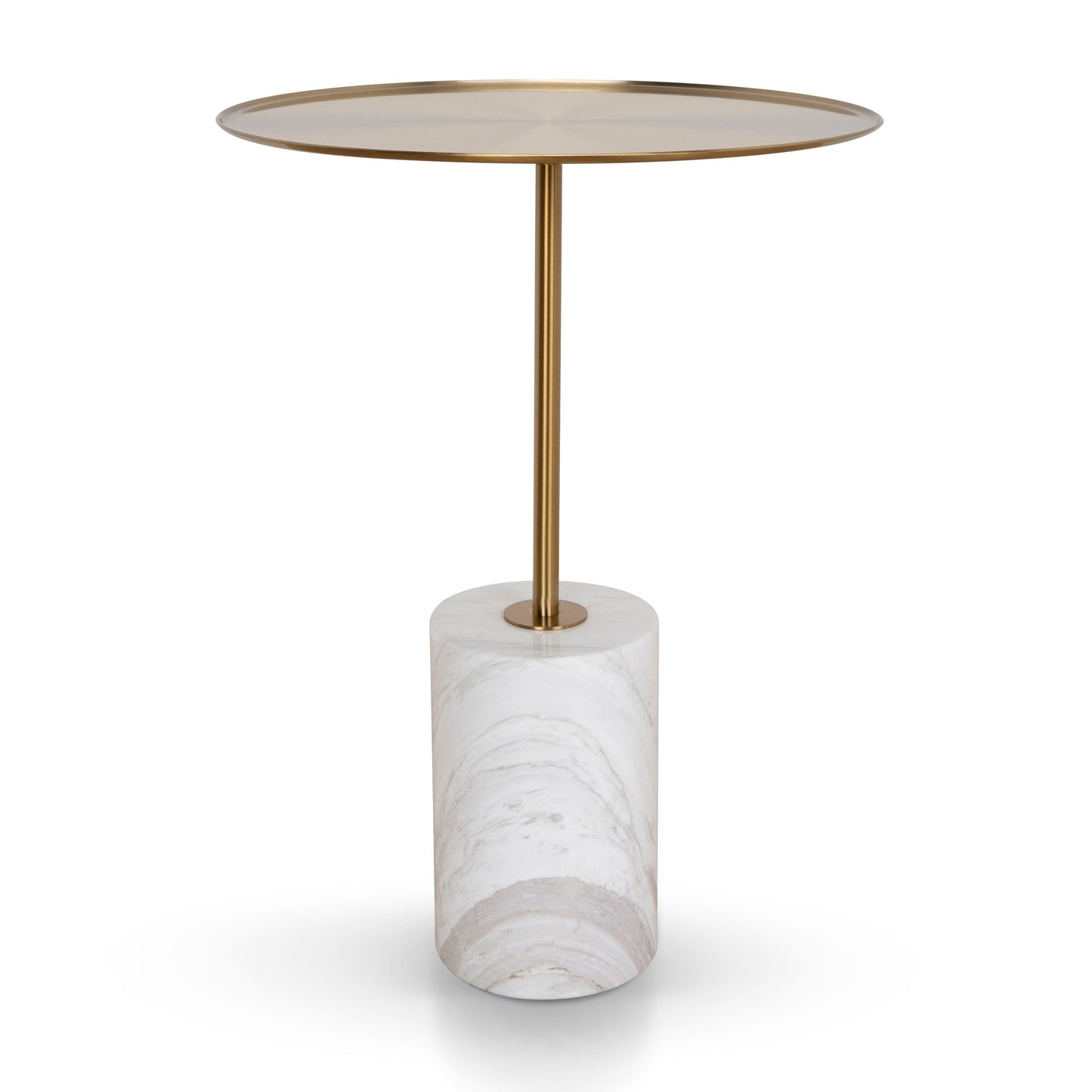 CST8794-NY 45cm Brushed Gold Side Table - Carrara Marble