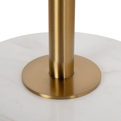 CST8794-NY 45cm Brushed Gold Side Table - Carrara Marble