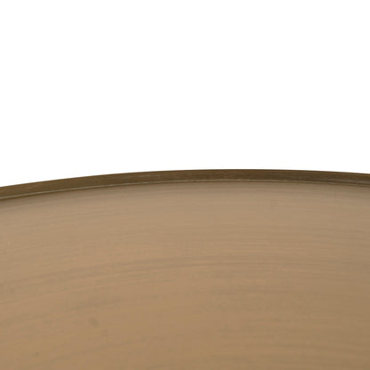 CST8795-NY 45cm Brushed Gold Side Table - Travertine