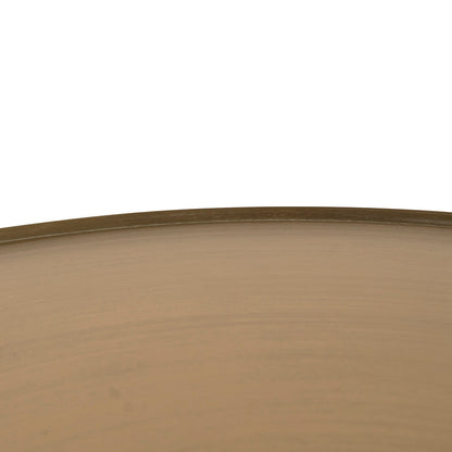 45cm Brushed Gold Side Table - Travertine