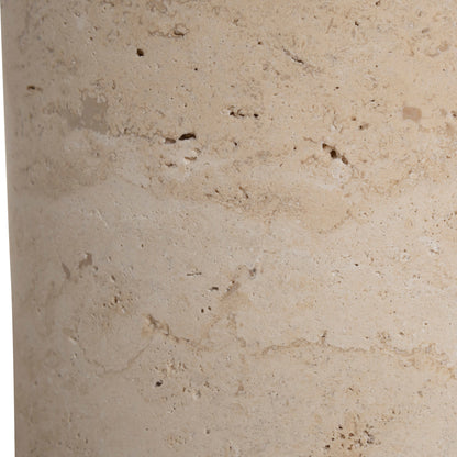 CST8795-NY 45cm Brushed Gold Side Table - Travertine