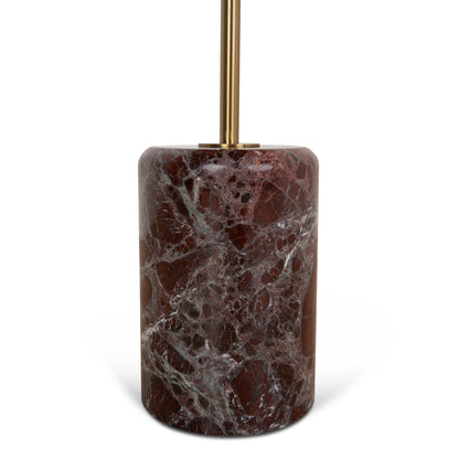 CST8797-NY 45cm Brushed Gold Side Table - Rosso Levanto Marble