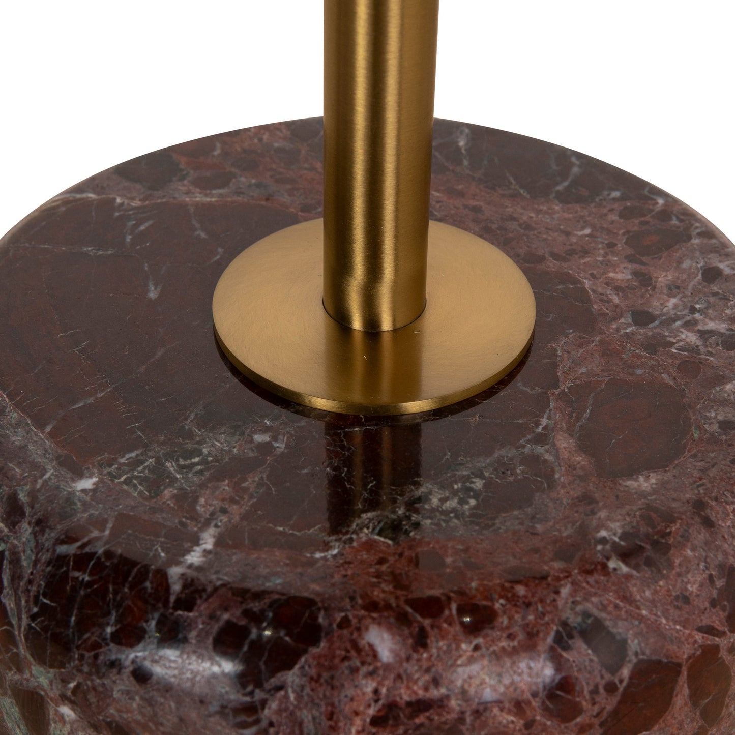 CST8797-NY 45cm Brushed Gold Side Table - Rosso Levanto Marble
