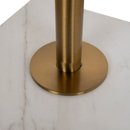 CST8798-NY 45cm Brushed Gold Side Table - Carrara Marble