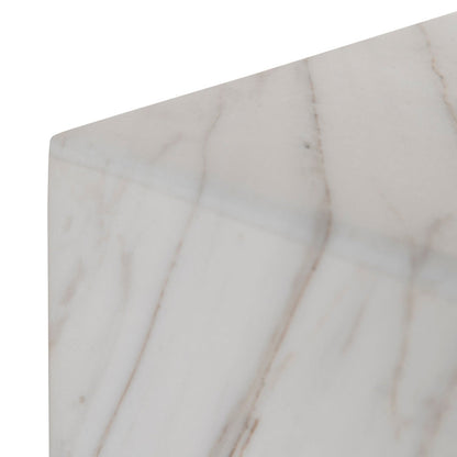 45cm Brushed Gold Side Table - Carrara Marble