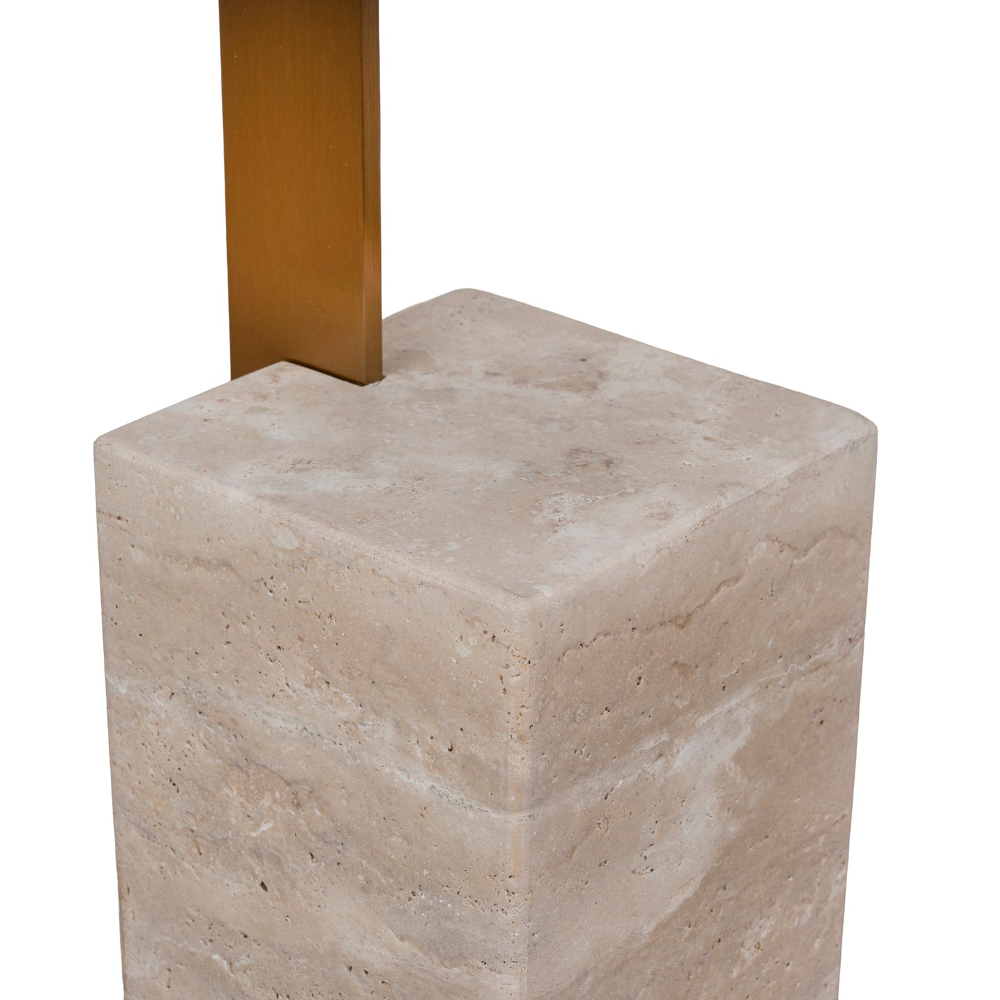 CST8802-NY 40 cm Brushed Gold Side Table - Natural