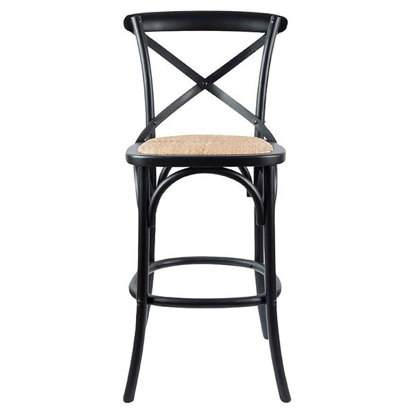 Victoria Noir Cross Back Bar Stool