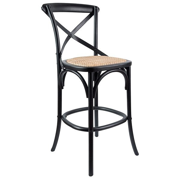 Victoria Noir Cross Back Bar Stool