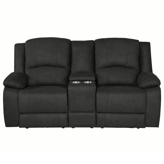 Presscot 2 Seater Rhino Fabric Recliner Electric Sofa - Jet