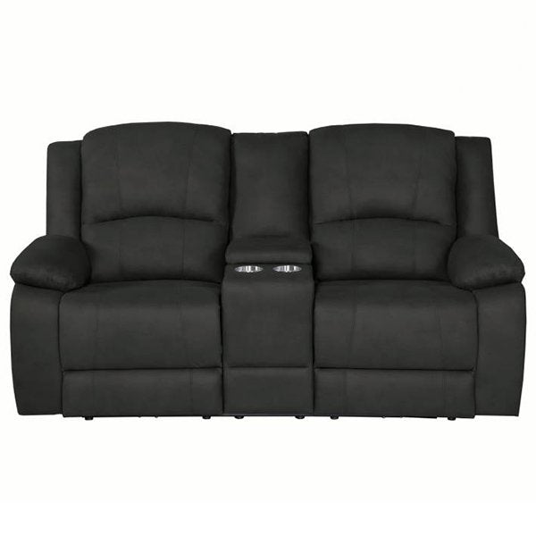 Presscot 2 Seater Rhino Fabric Recliner Electric Sofa - Jet