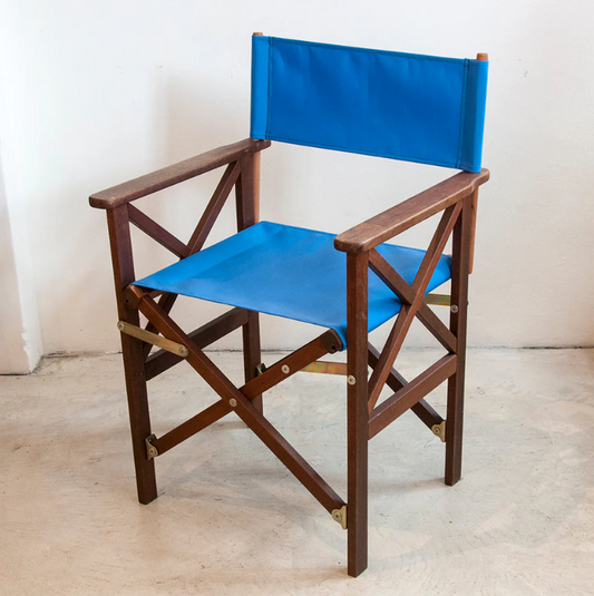 Director Chair Hardwood Synthetic Capri Blue