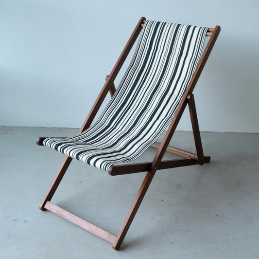 Deckchair Hardwood Cotton Tom Black