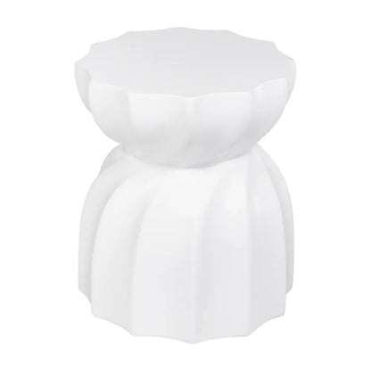 Swirl Concrete Stool - White